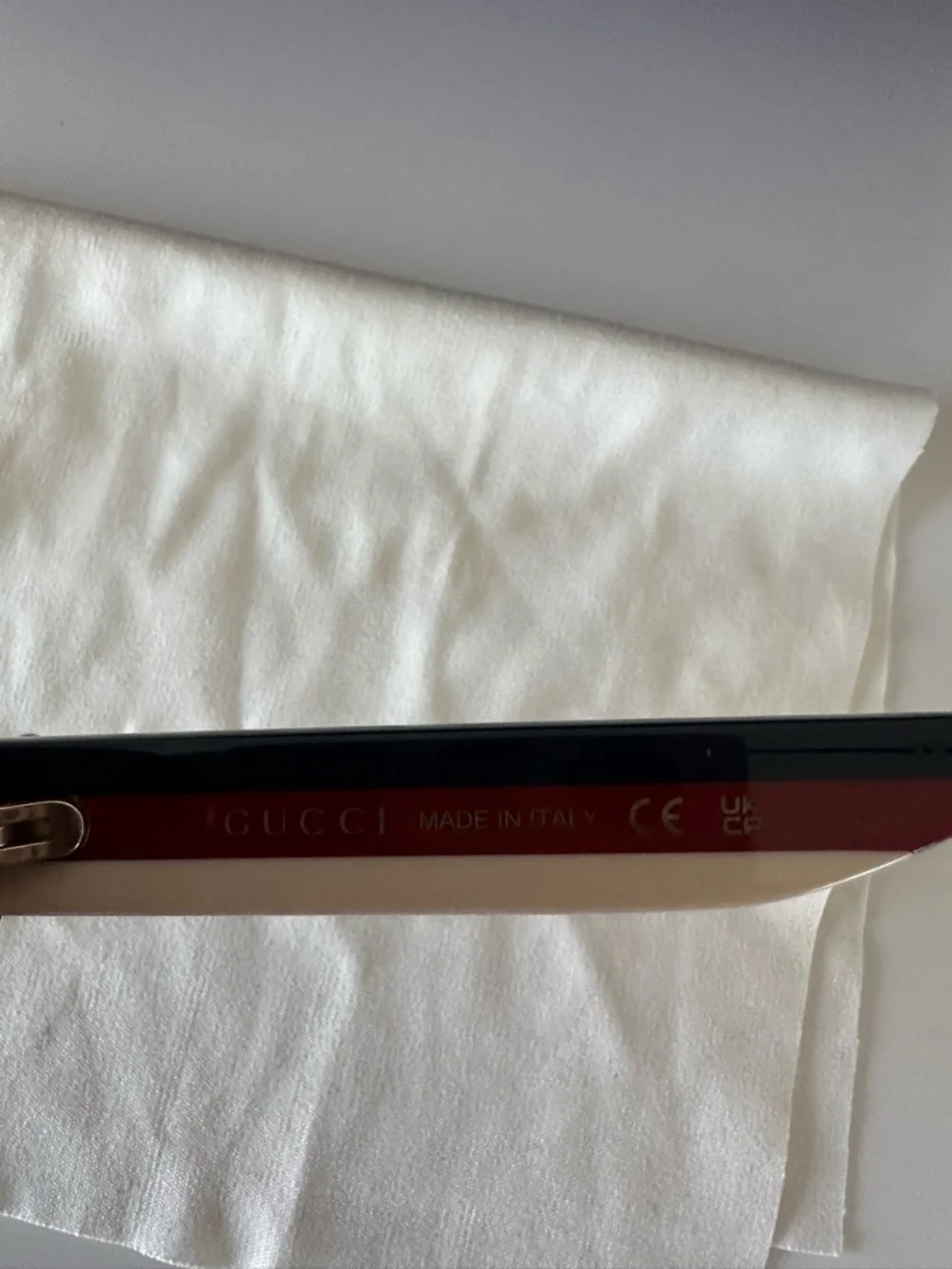 Gucci Black Sunglasses with Red & Blue Temple Stripes - Picture 4 of 7